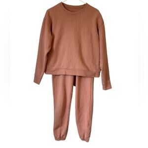 Girlfriend Collective 50/50 Sweater Jogger Set Size XS in Birch